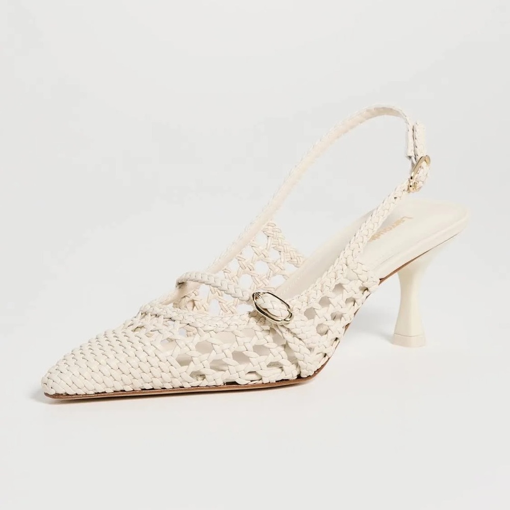 Larroude Ines Macrame Pump in Ivory - NIB